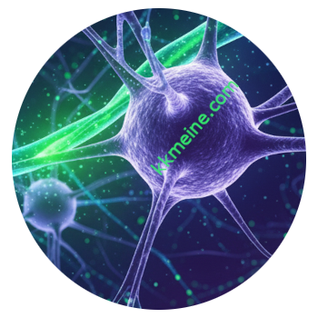 A neuron with kkmeine.com written over it